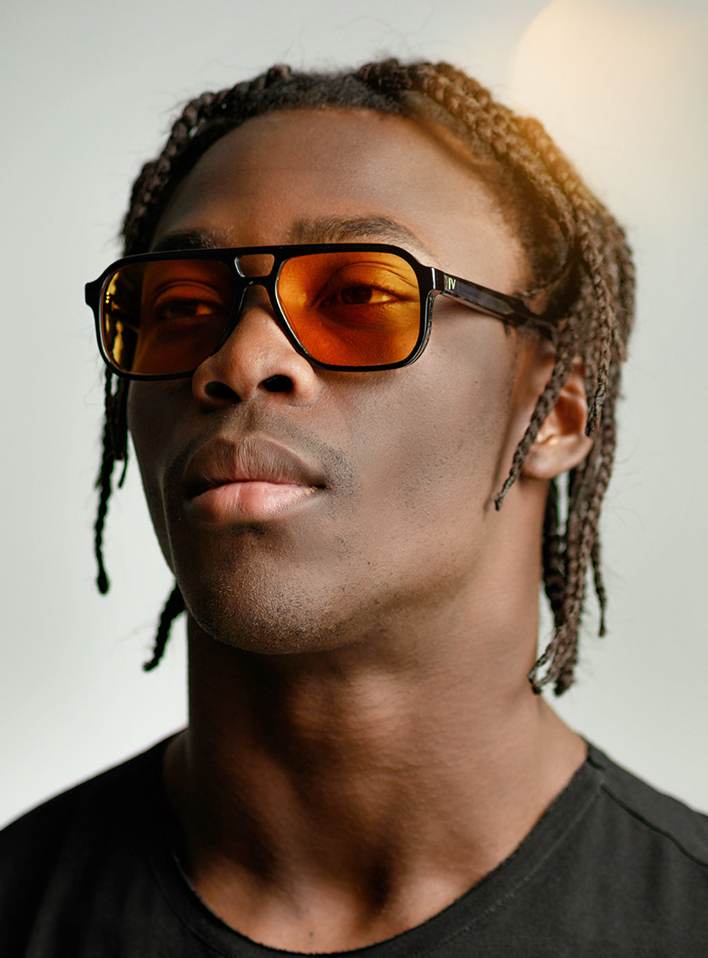 Double-B Black with Orange Lenses