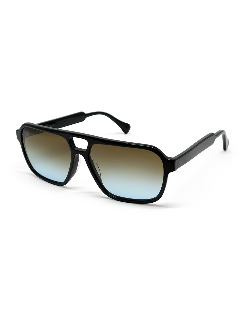 Double-B Black with Brown/Blue Gradient Lenses