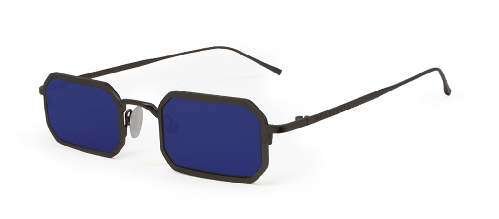 Gamma 2.0 Gun Metal with Blue Lenses